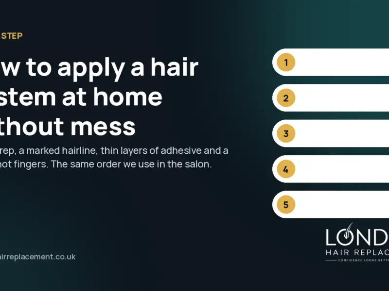 How to apply a hair system at home without mess, step by step