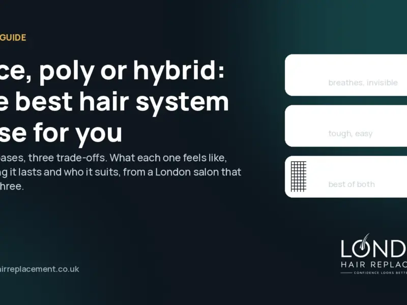 Lace, poly or hybrid: choosing the best hair system base material